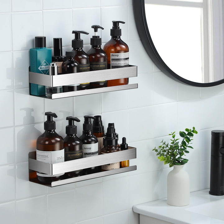 Kegii Duschablage Ohne Bohren, Duschregal 2 Stück Badezimmer Regal, Minimalistisches Dusche Halterun