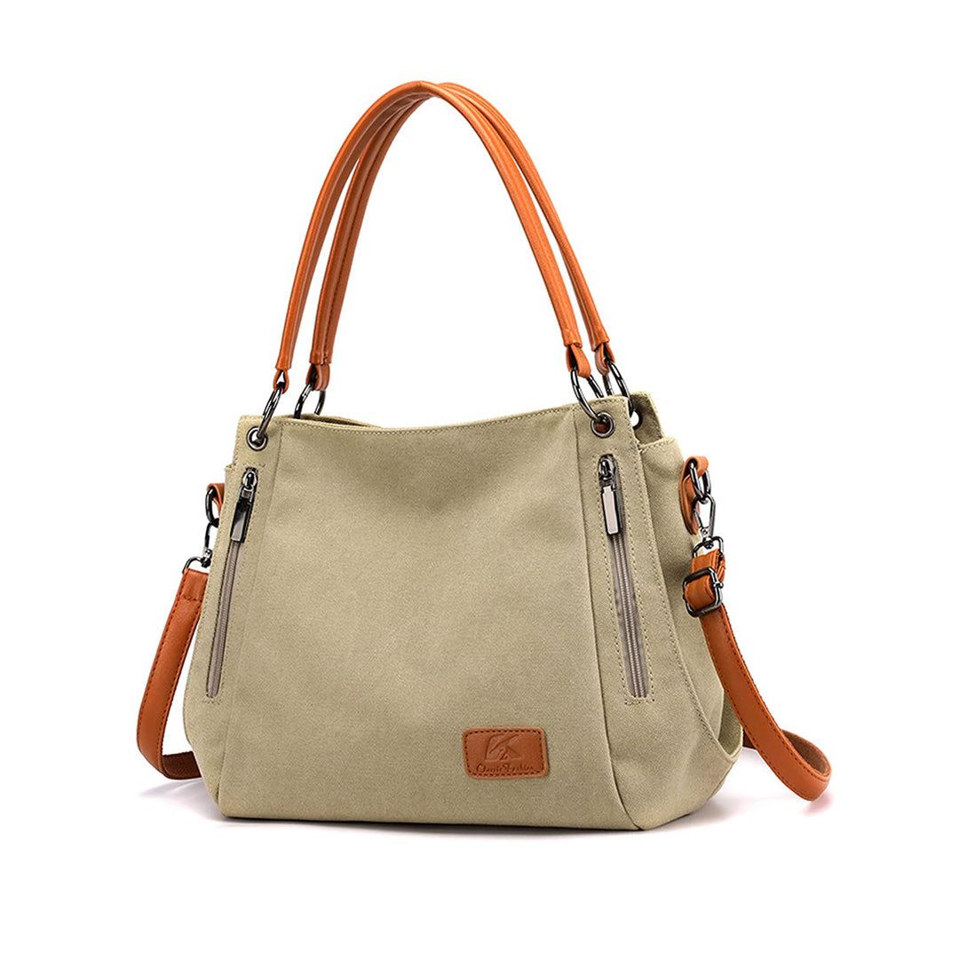 NICOLE & DORIS Damen Handtaschen Gross Canvas Schultertasche Frauen Umhängentasche mit Abnehmbarem S