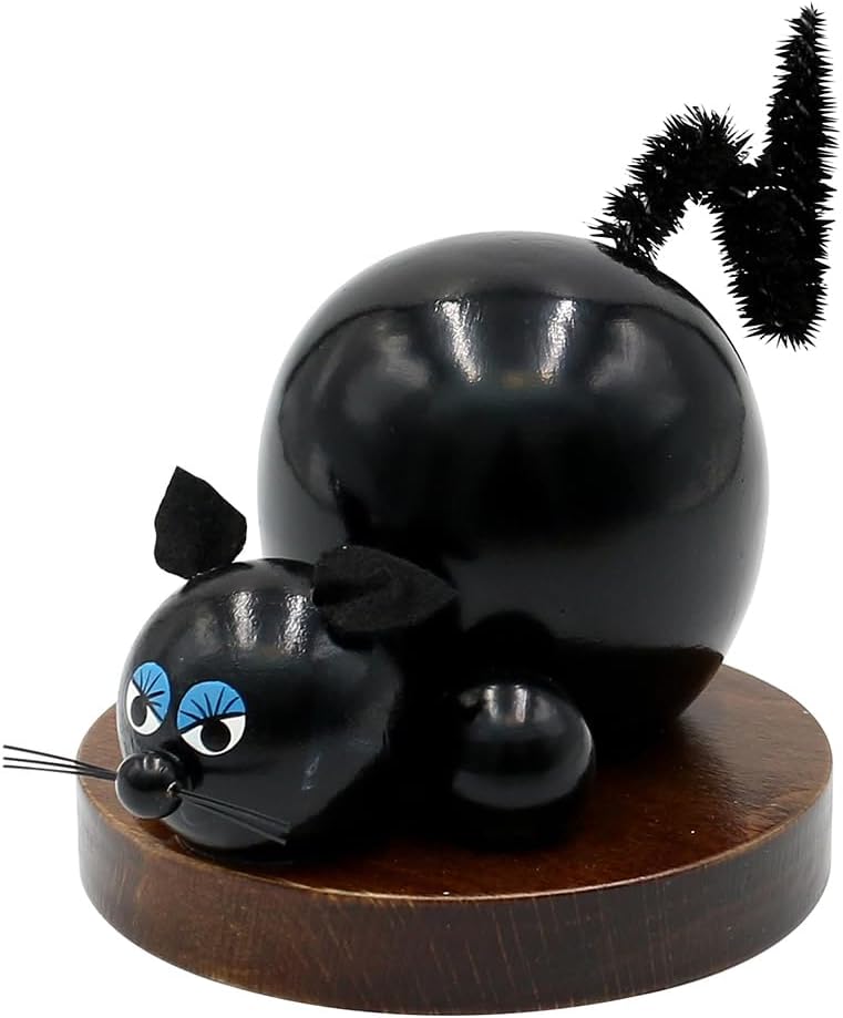 Dekohelden24 Holz-Räucherfigur Katze, in braun, ca. 11 cm, 730302, Katze