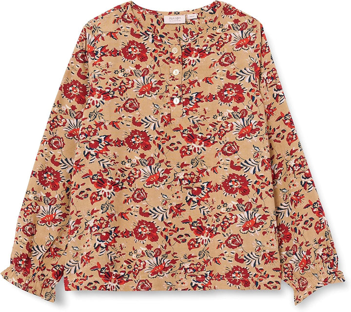 NOA NOA Miniature Mädchen Mini Girl Calliennm Shirt 12 Jahre Print Brown/Red, 12 Jahre Print Brown/R