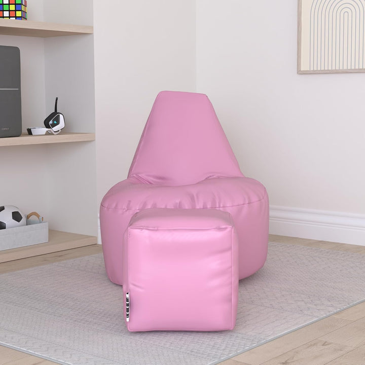 PATCH HOME Gamer Kissen Lounge Kissen Sitzsack Sessel Sitzkissen Bean Bag + Würfel/Hocker mit Reissv