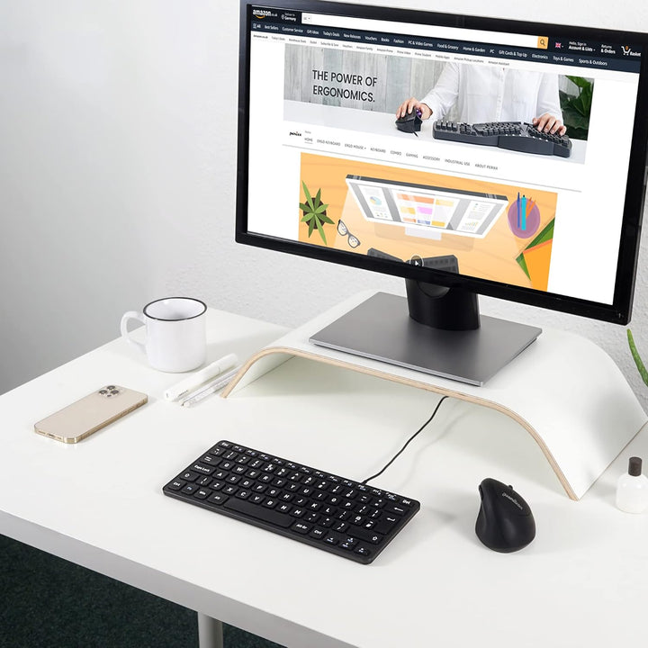 Perixx PERIBOARD-432 Wired Mini USB Keyboard - X Type Scissor Keys - Big Print Keys - US English QWE