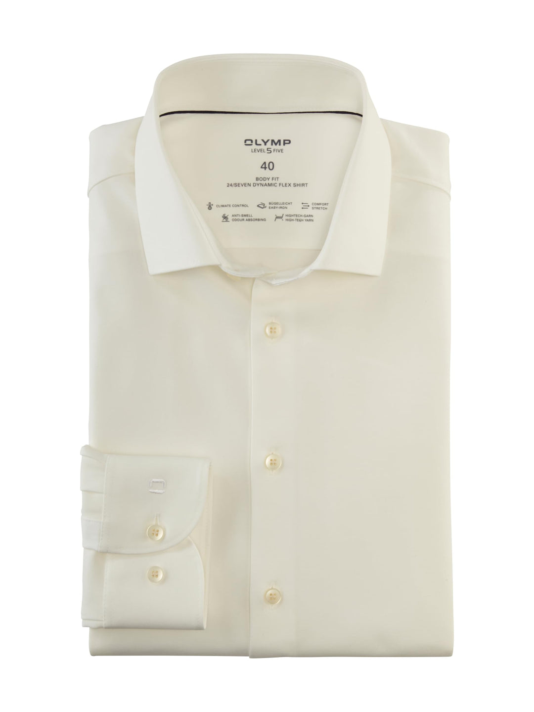 OLYMP Herren Businesshemd Langarm Level Five 24/Seven,Twill,Body fit,Modern Kent 39 Hellbeige 20, 39