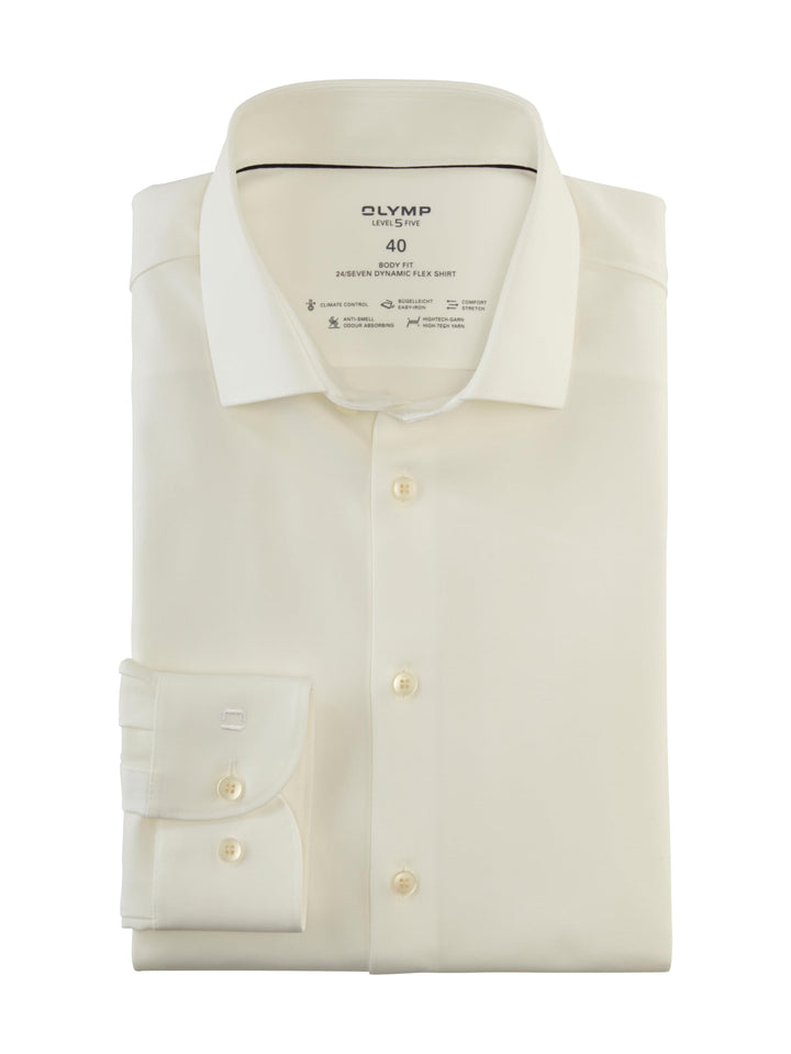 OLYMP Herren Businesshemd Langarm Level Five 24/Seven,Twill,Body fit,Modern Kent 39 Hellbeige 20, 39