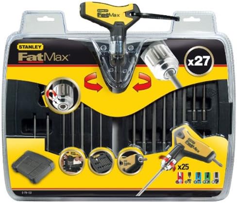 Stanley FatMax Stiftschlüssel-Set (27-teilig, T-Handgriff, Ratschenfunktion, ergonomisch, robuster K