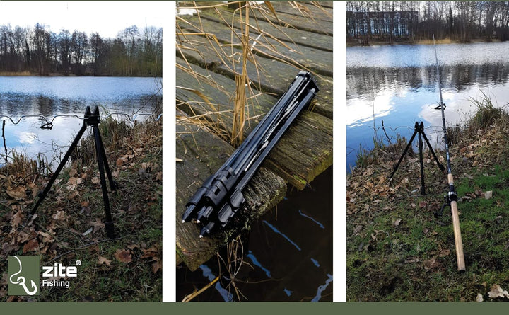 Zite Fishing Tripod Rutenständer – Teleskop Feeder-Angeln Rutenhalter 50-110cm – Rod Pod Alternative