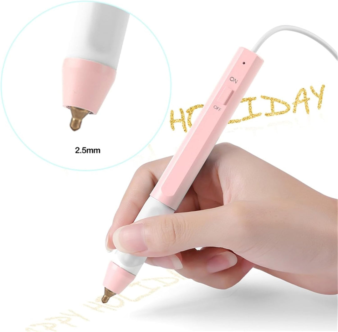 Briartw Heissfolienstift – Bastelstift-Werkzeug mit dicker Spitze 2,5 mm & goldener Glimmerfolien-Ro