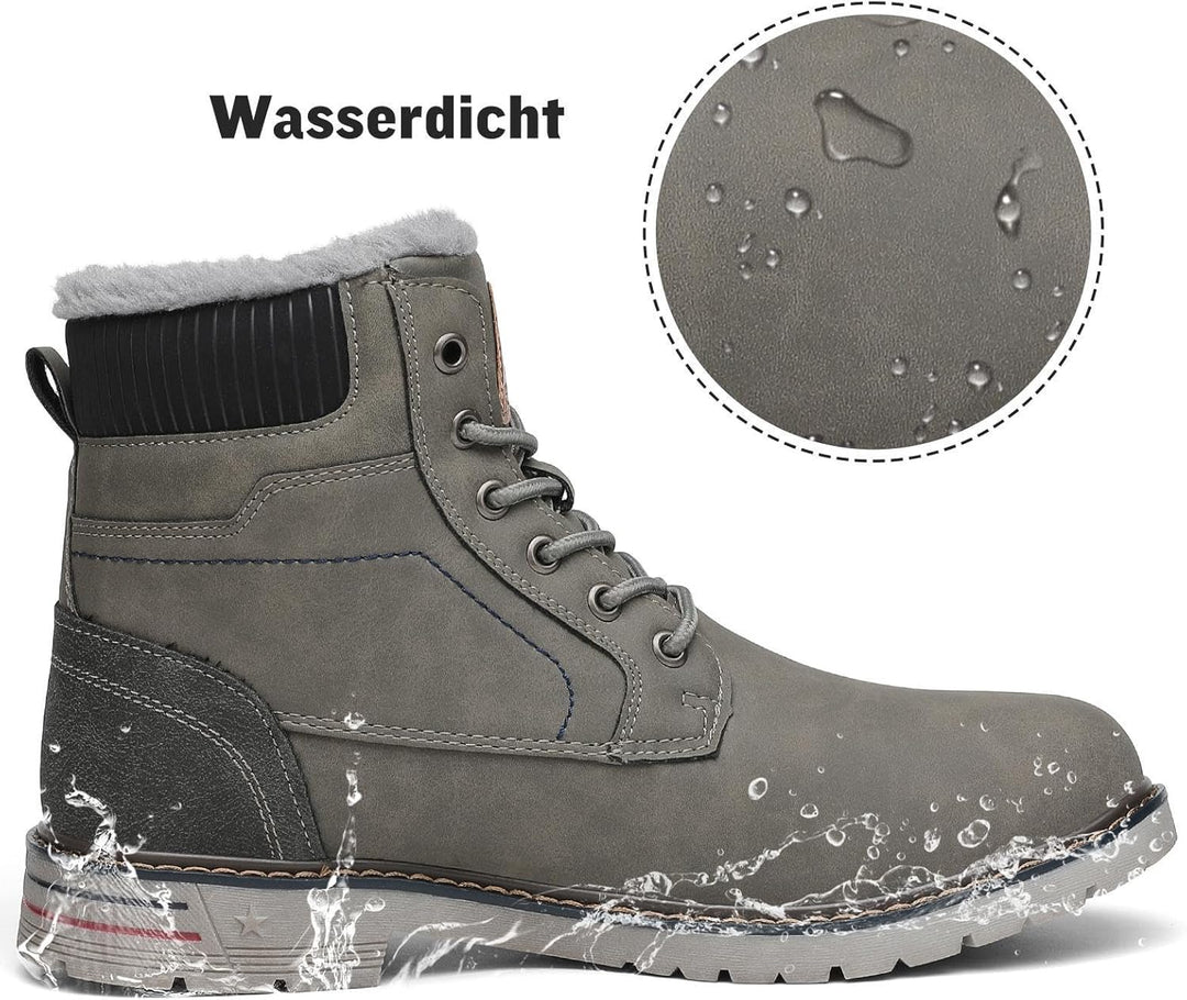 Mishansha Warme Gefüttert Winterschuhe Herren Damen Wasserabweisend Winterstiefel Wanderschuhe Gr.36