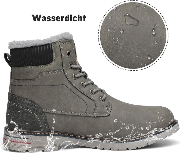 Mishansha Warme Gefüttert Winterschuhe Herren Damen Wasserabweisend Winterstiefel Wanderschuhe Gr.36