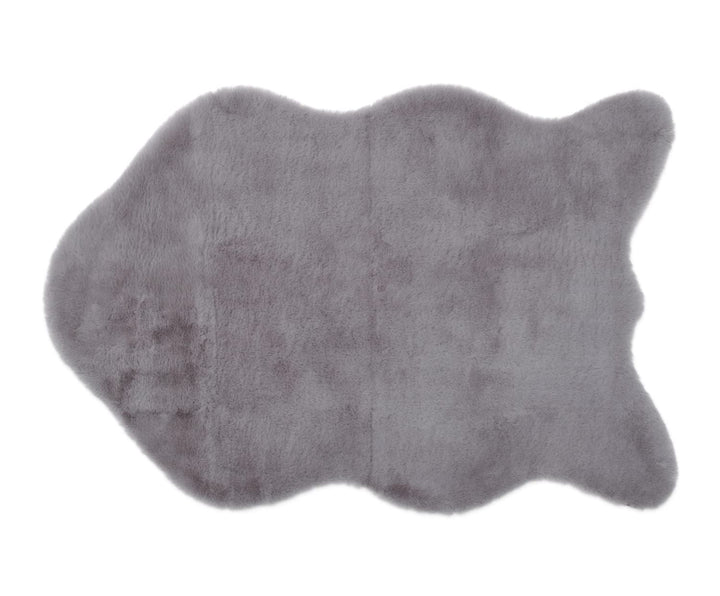 Gözze - Eleganter und Weicher Teppich aus Kunstleder, 80 x 120 cm - Silber Silber 80 x 120 cm (Recht