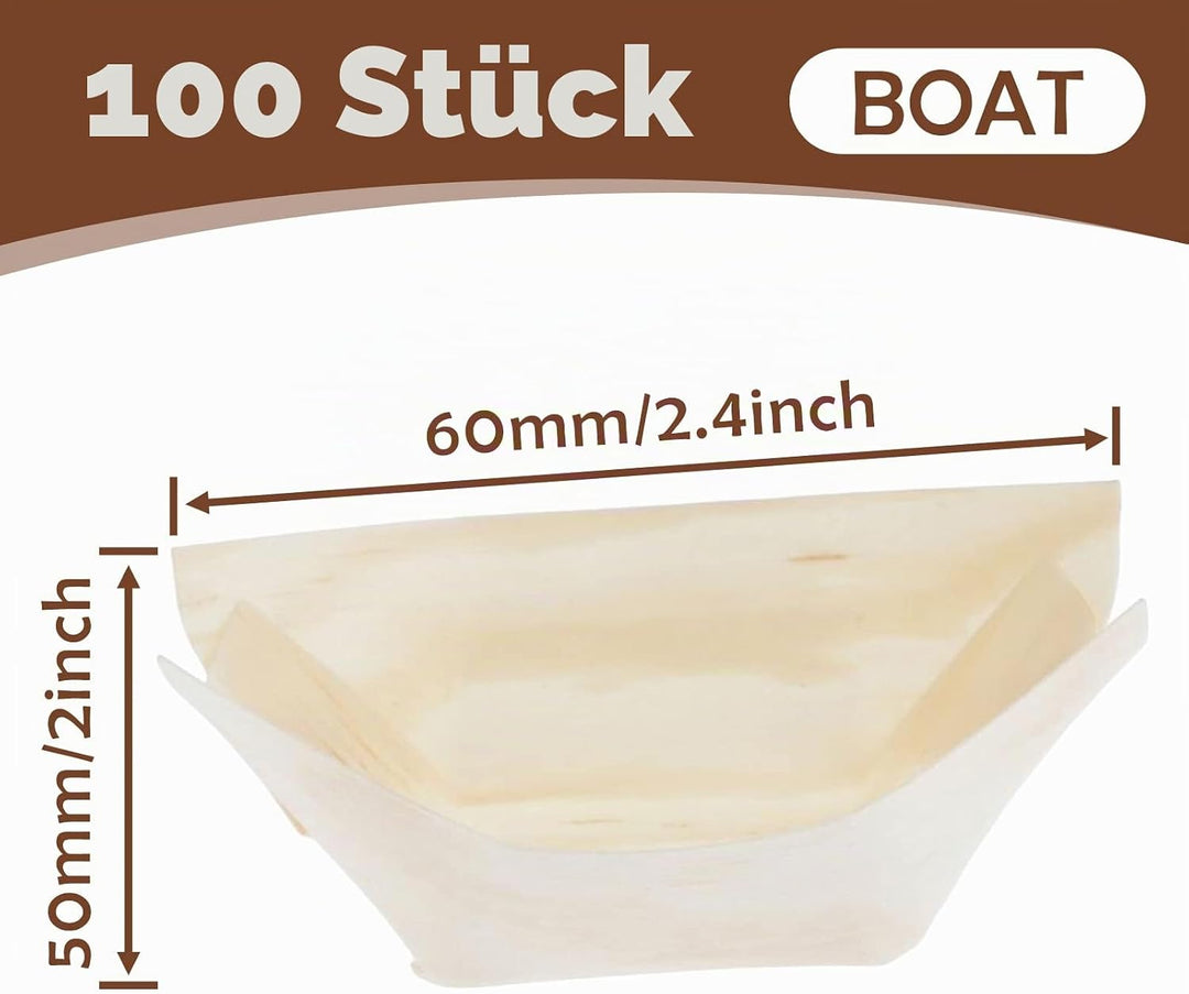 Schalen Teller 100 Set, Fingerfood Schälchen, Snack Schalen für Knabbereien, Tapas oder Sushi, plast
