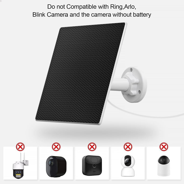 Solarpanel für Sicherheitskamera, 5 W USB-Solarpanel für DC 5 V Sicherheitskamera, Micro-USB- und US