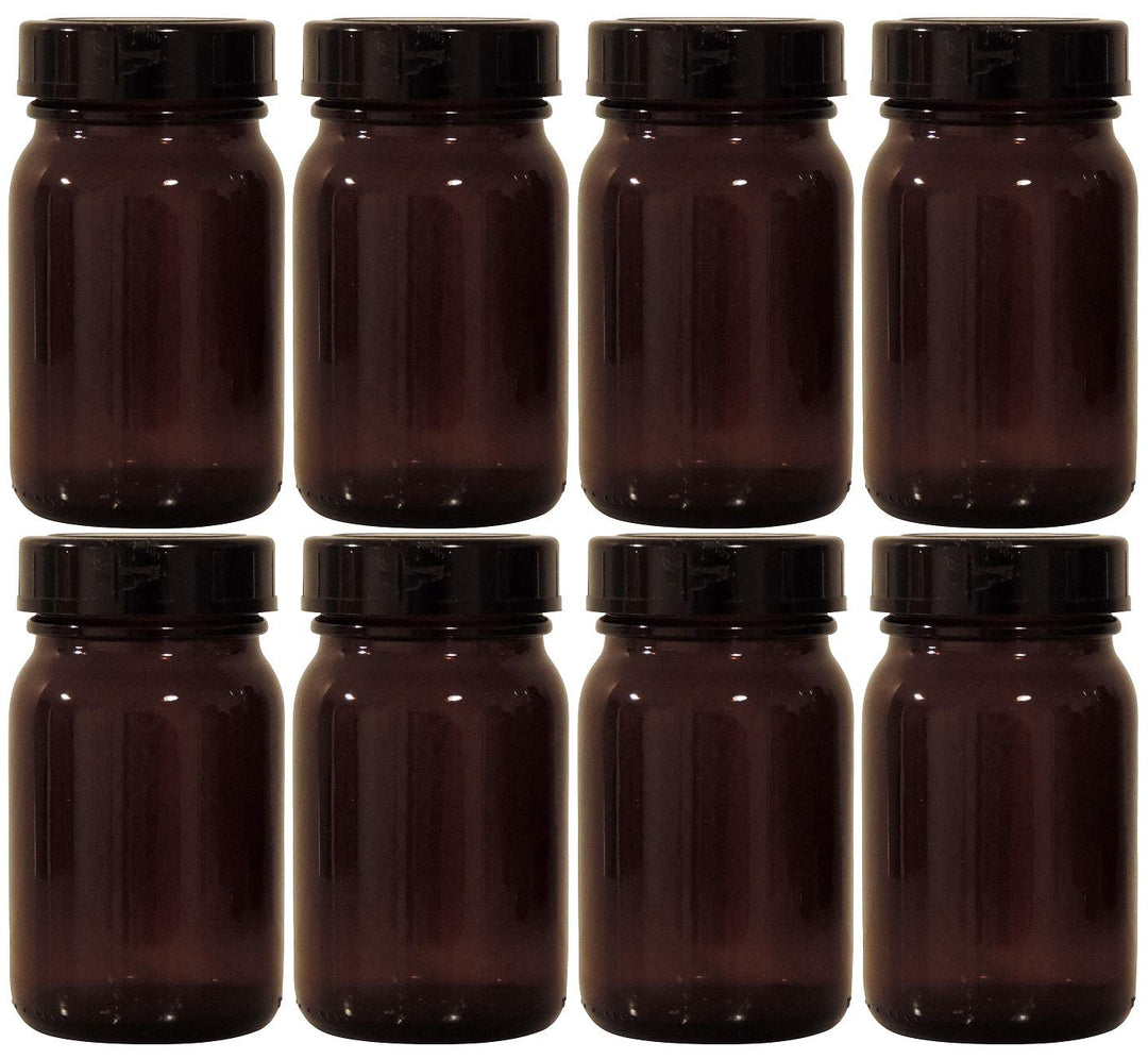 Viva-Haushaltswaren braunes Apothekerglas Set 8x 200ml inkl. Schraubverschluss & Etiketten made in G