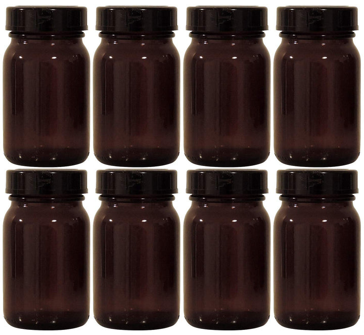Viva-Haushaltswaren braunes Apothekerglas Set 8x 200ml inkl. Schraubverschluss & Etiketten made in G