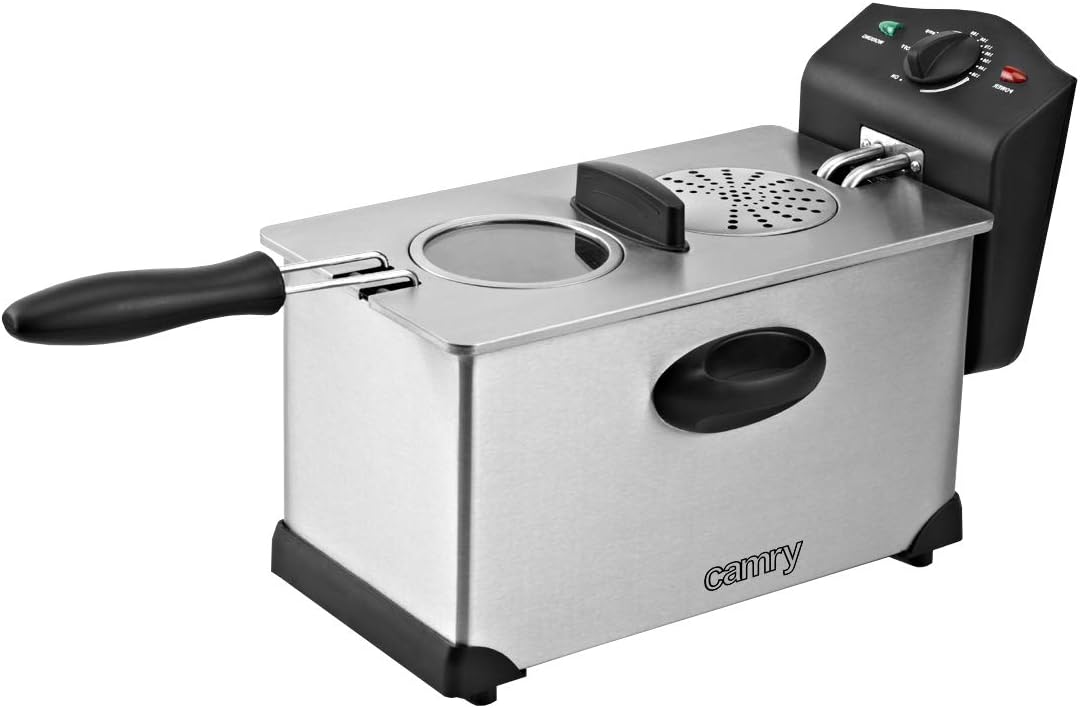 Adler CR4909 Camry CR 4909 Elektrische Fritteuse, kompakt, 3 Liter, abnehmbarer Behälter, waschbar,