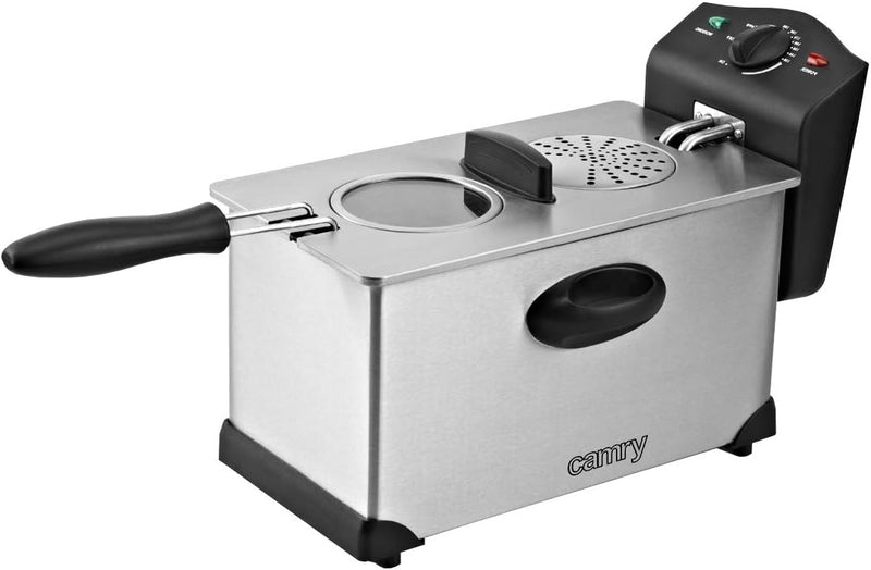 Adler CR4909 Camry CR 4909 Elektrische Fritteuse, kompakt, 3 Liter, abnehmbarer Behälter, waschbar,