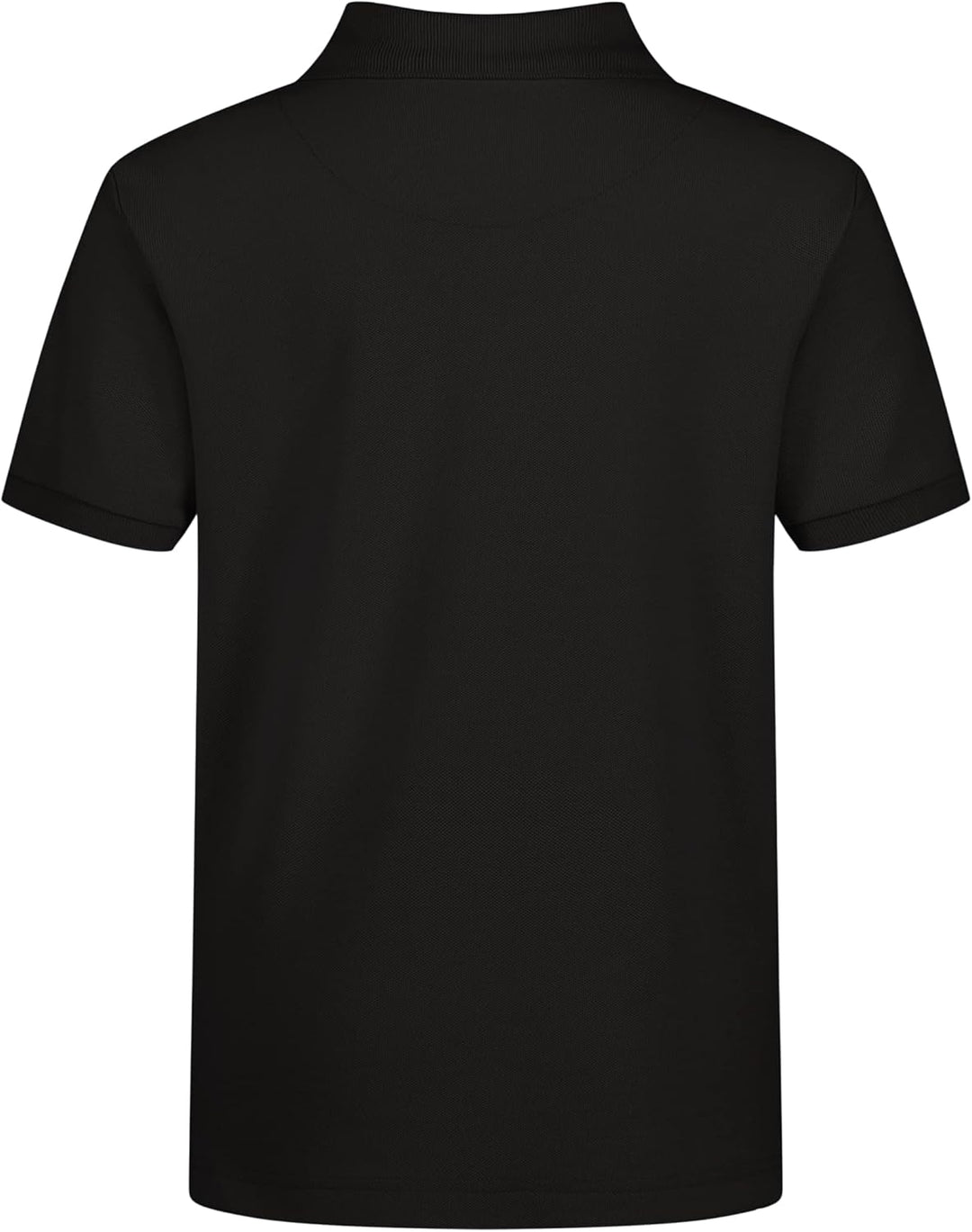 Nautica Boys' Big School Uniform Short Sleeve Pique Polo, Black, Medium-10/12