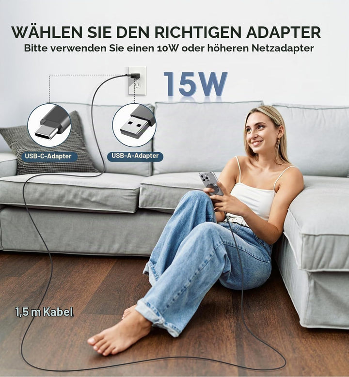 Mag-Safe Ladegerät Wireless Charger iPhone, 15W Schnell Apple induktive ladestation für iPhone 17/16