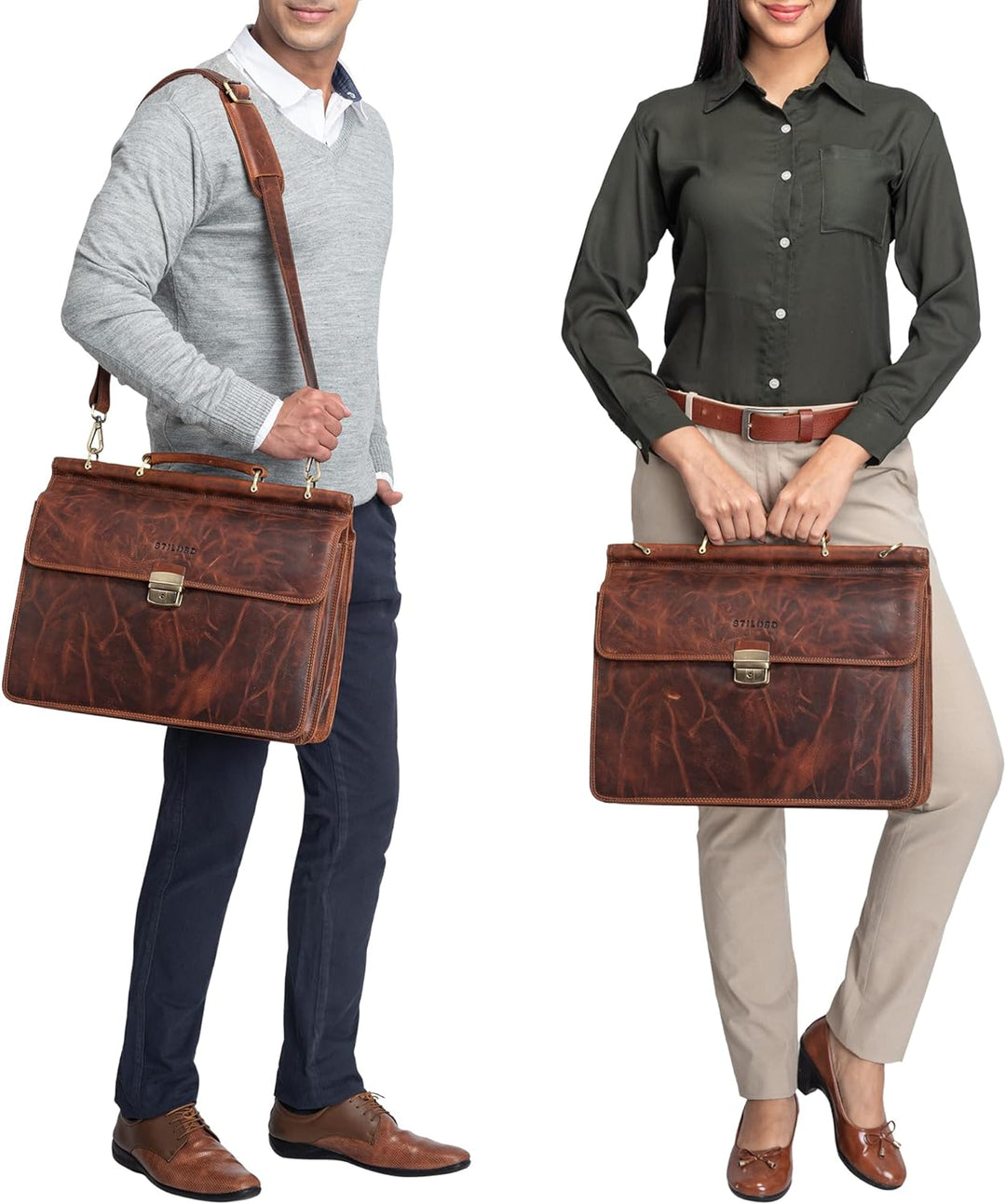 STILORD 'Stephan' Laptoptasche 15,6 Zoll Herren Leder Businesstasche Office Bag Umhängetasche Leder-