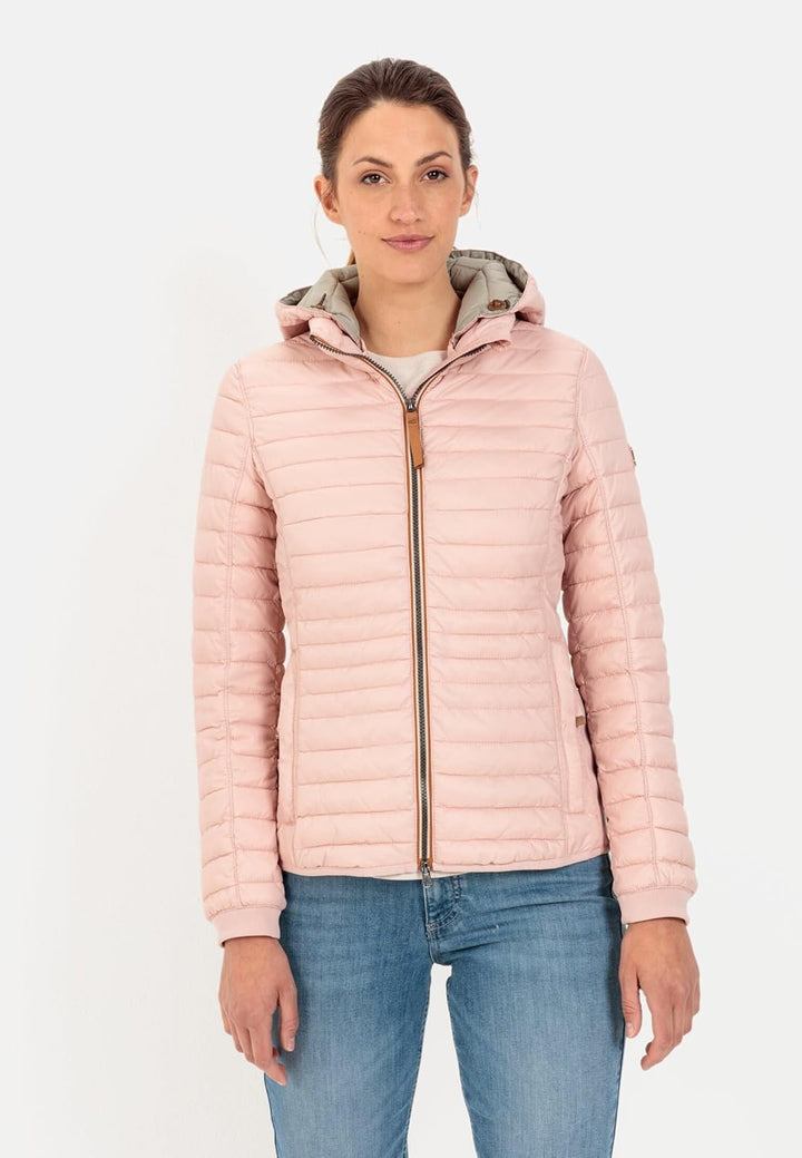 camel active Damen leichte Steppjacke mit abnehmbarer Kapuze 42 Blouson Rose, 42 Blouson Rose