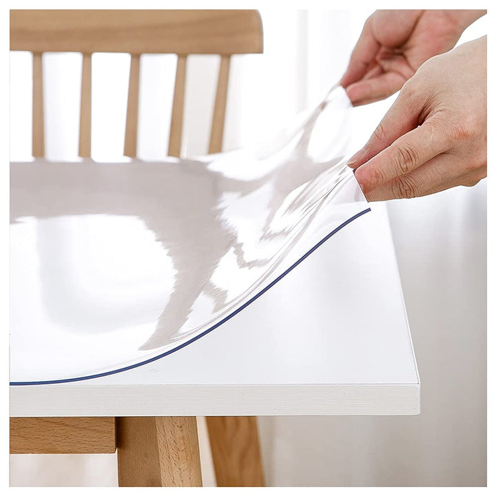 Simple Fix Tischdecke Transparent - Tischschutz Abwaschbar - Tischdecke Outdoor - 80cm x 120cm 80 x