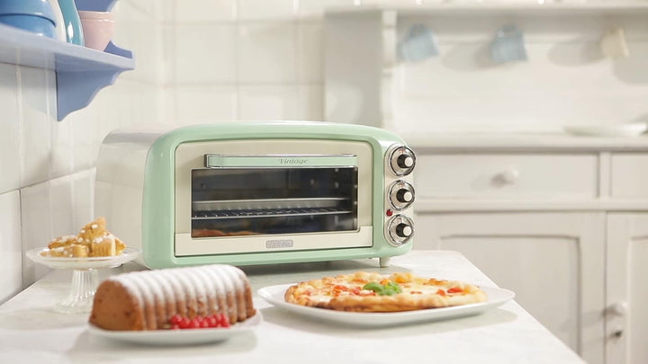 Ariete Vintage-Ofen 979, Retro Elektrobackofen mit 3 Backpositionen, 30 cm Pizzaofen, Max temp. 230°