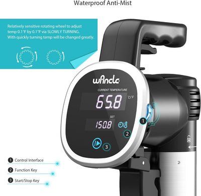Wancle Sous Vide Präzisionskochtopf Immersion Zirkulator, Schwarz