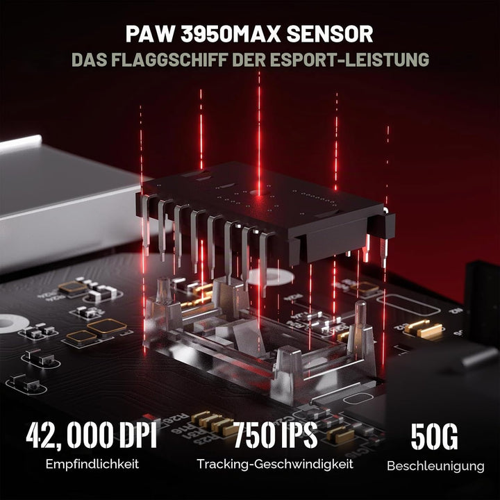 ATTACK SHARK X8 Serie Kabellose Gaming-Maus, 55–65 g Superleicht, PixArt PAW3395/3950 Sensor, BT/2.4