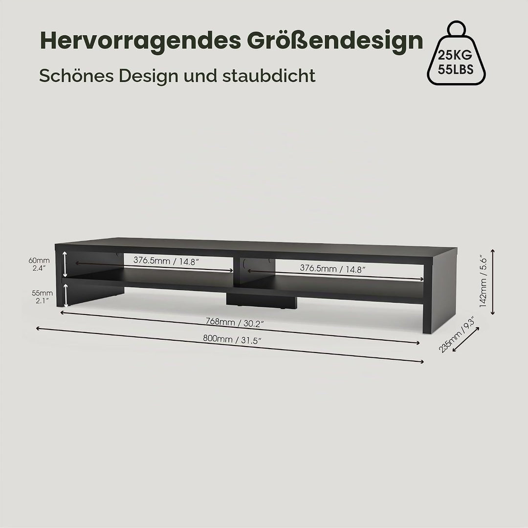 Fenge Dual Monitorständer Riser 2 Etagen Bildschirmständer für Computer PC Laptop Drucker TV, Schrei