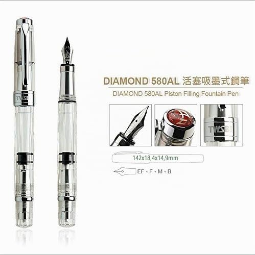 TWSBI Diamond 580 AL,Feder EF,Füllfederhalter,Demonstrator,Kolbenfüller,Piston,Fountain Pen