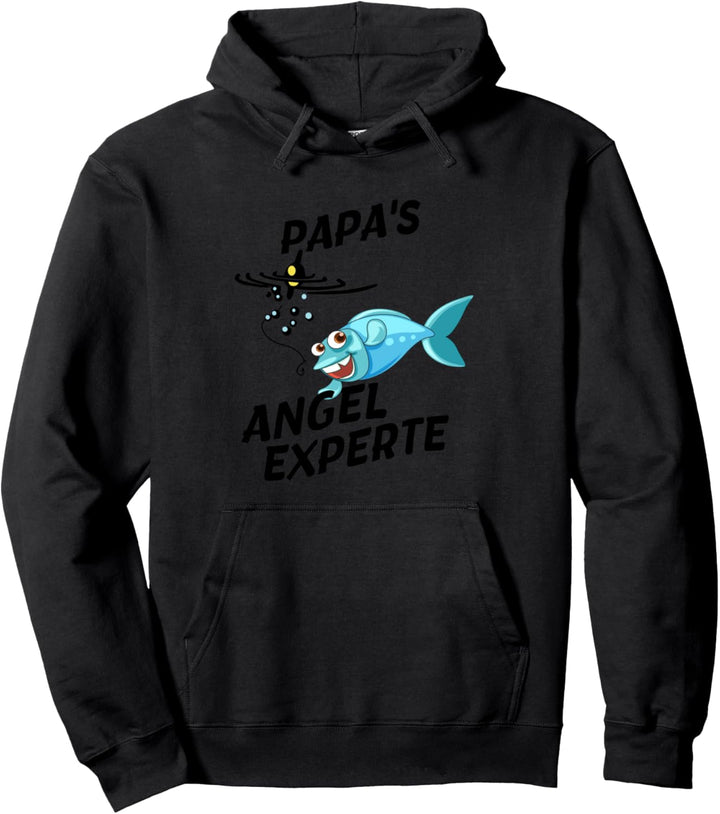 Tochter Mann Sohn Opa Vati Vater Angler Papas Angelexperte Pullover Hoodie