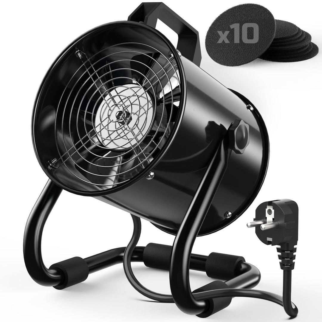 Tragbare Dunstabzugshaube 40W 600m³/h Abluftventilator mit 10 Aktivkohle Filter/120°verstellbare/Ger