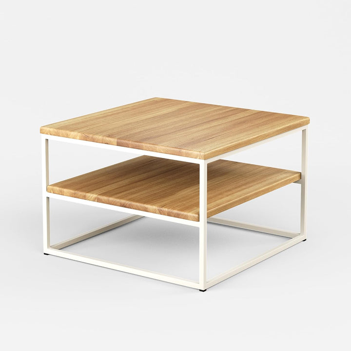 1 Original BestLoft® Couchtisch Boston Beistelltisch Industriedesign Loft (Eiche Hell + Gestell Weis