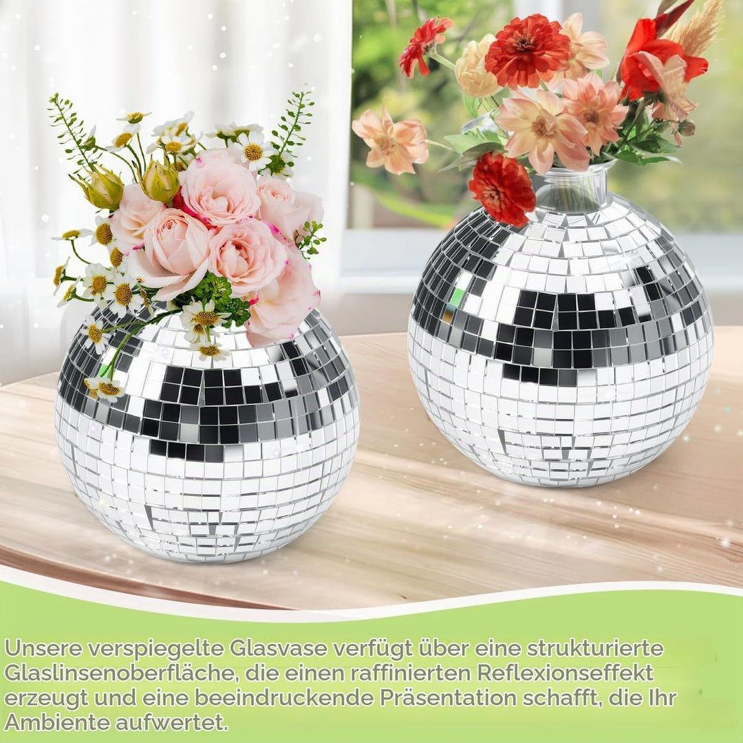 6 Stück Disco Ball Vase Deko Kugel Discokugel Blumentopf Vase Disco Kugel Pflanzentopf Discos Ball P