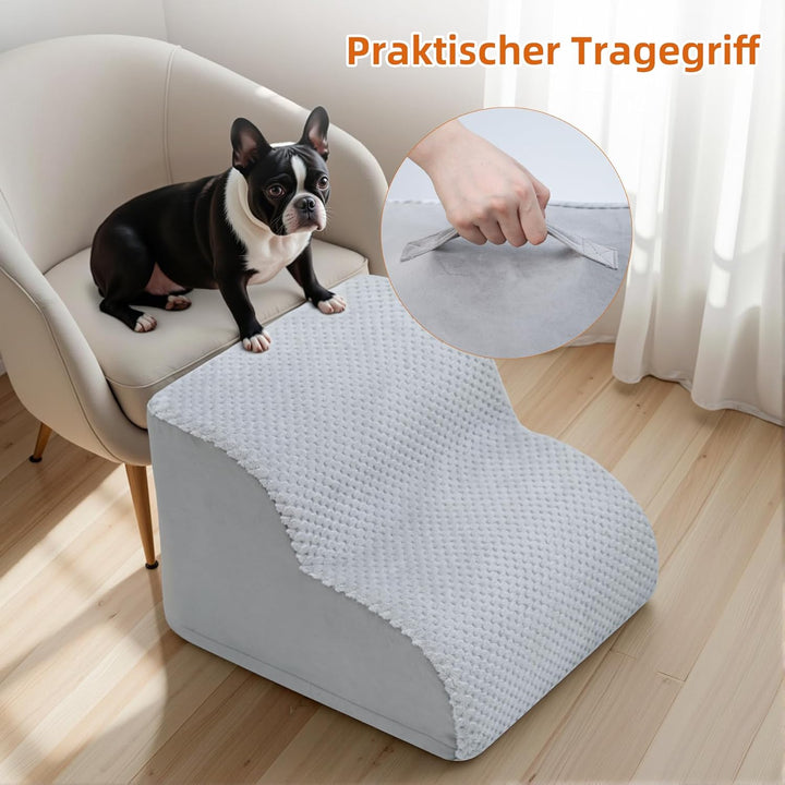 KSIIA Hundetreppe 2 Stufen, 30cm Hoch Haustiertreppe Hundetreppe für Kleine Hunde, Katzentreppe Hund