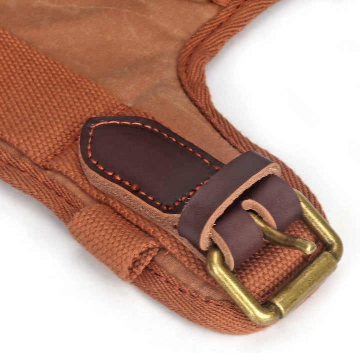 Tourbon Wachs-Segeltuch-Werkzeugtasche, Arbeitsschürze, Gürtel mit Hosenträgern
