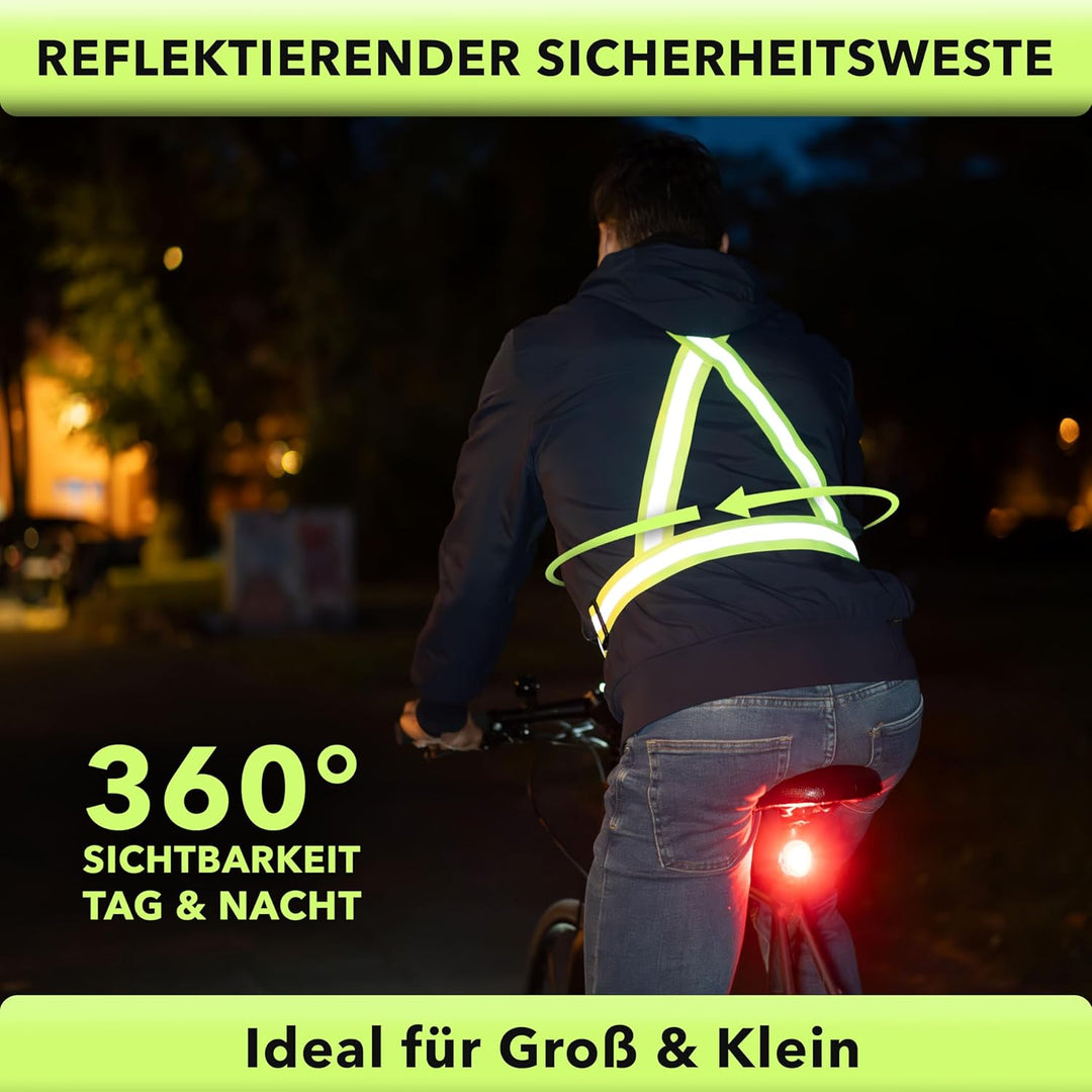 AVANA Reflektorweste Reflektierende Sicherheitsweste Einstellbar Warnweste Leicht Hohe Sichtbarkeit