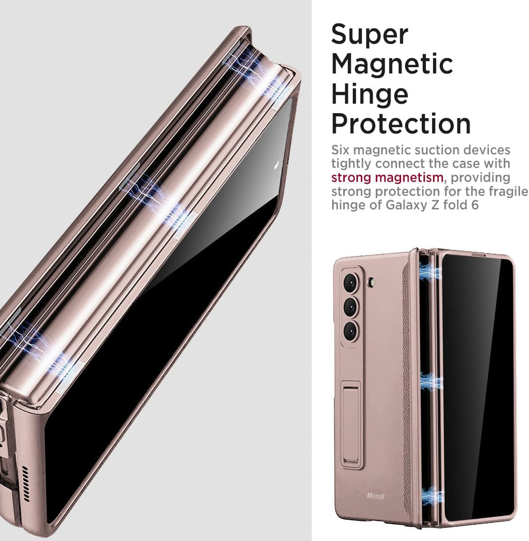 Miimall Kompatibel mit Samsung Galaxy Z Fold 6 Hülle mit Displayschutz Anti-Peeping+Magnetischer Sch