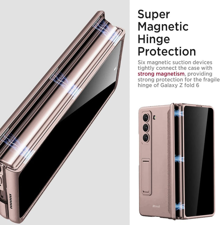 Miimall Kompatibel mit Samsung Galaxy Z Fold 6 Hülle mit Displayschutz Anti-Peeping+Magnetischer Sch