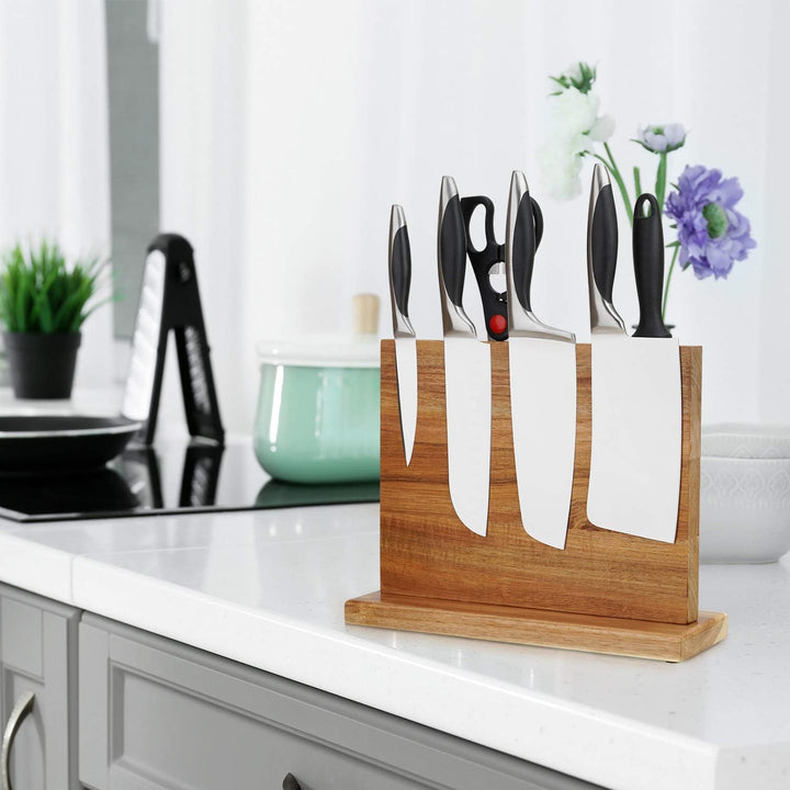 Tuevob Magnetischer Messerhalter mit starkem Magnet Messerblock Messerständer Doppelseitiger Magneti