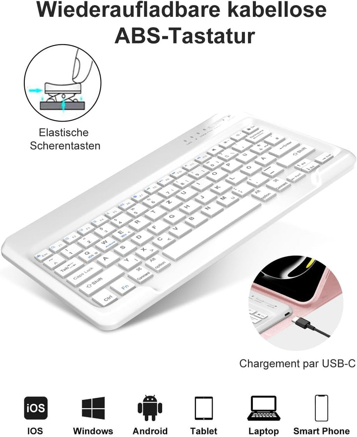 Tastatur Hülle für iPad Air 13 Zoll (M4/M3/M2) 2026/2025/2024, Abnehmbarer Kabelloser Bluetooth Deut