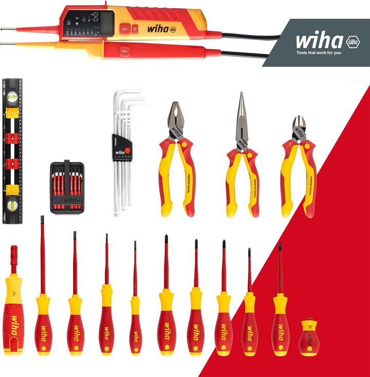 Wiha Lehrlingskoffer für Elektro-Installation 39-teilig VDE I Profi Montagekoffer Elektro (45257) I