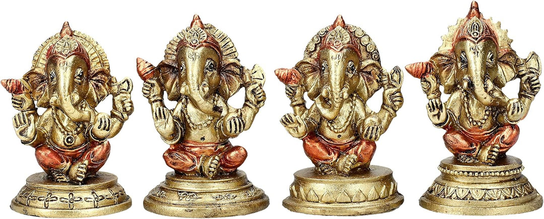 Pacific Giftware Tempel mit 12 Ganesha Figuren | Buddha Statue Set