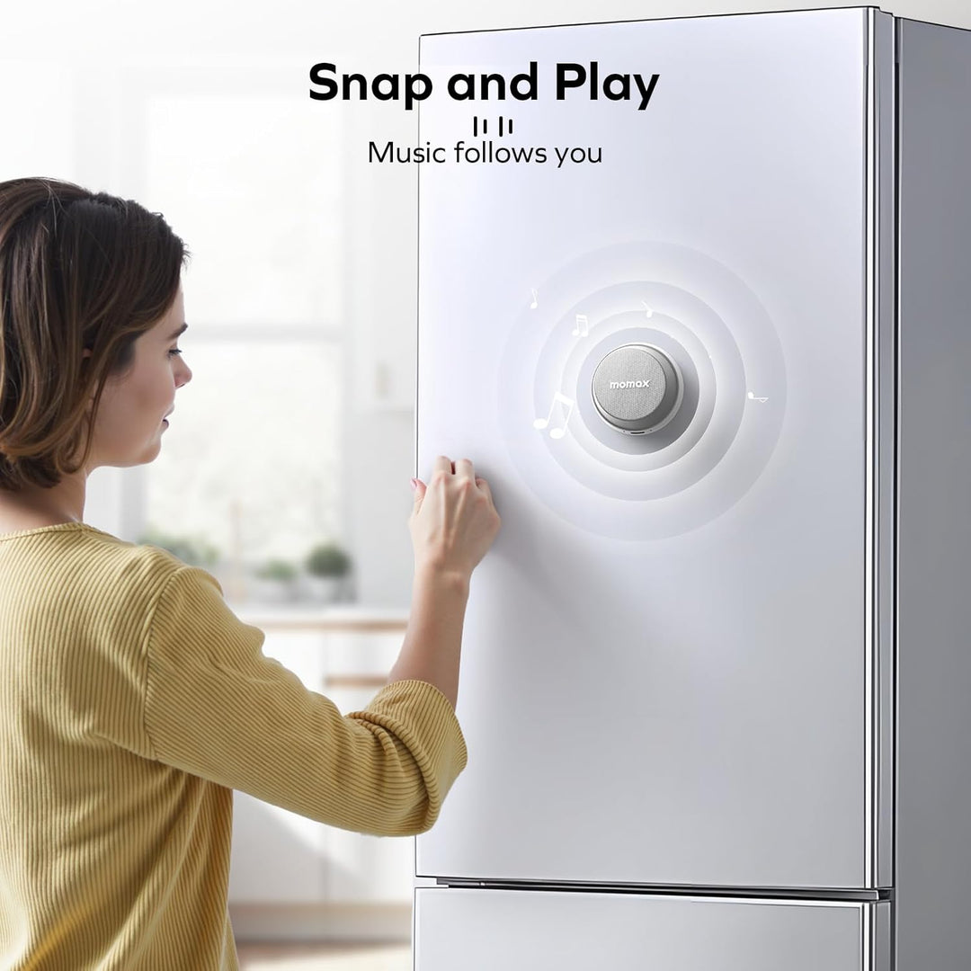MOMAX Magnetisch Tragbarer Wireless Lautsprecher Speaker, IPX6 Wasserdicht Mini Musikbox,Verbesserte