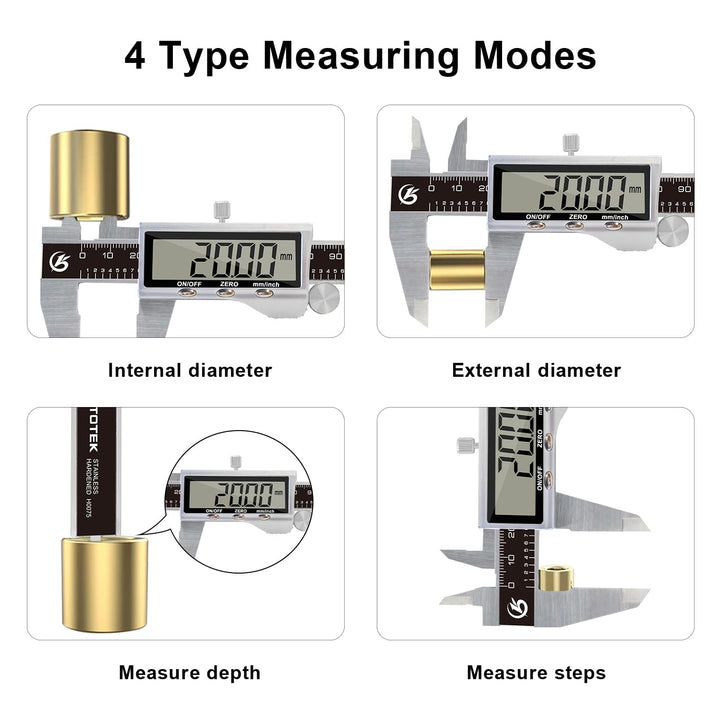 KETOTEK Digitaler Messschieber aus Edelstahl 150 mm/6 Zoll Messwerkzeug LCD-Display Messschieber mit
