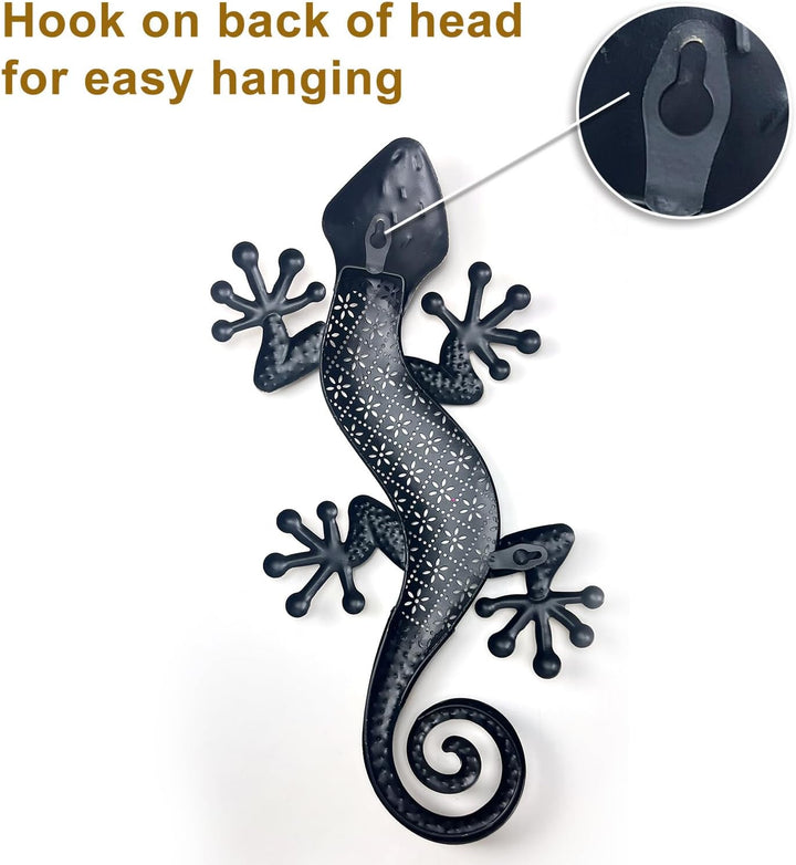 Liffy Metall Gecko Wanddekoration (goldene Eidechse), goldene Eidechse