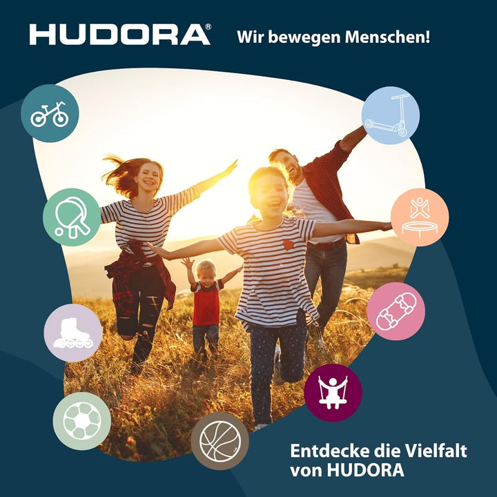 HUDORA BigWheel 205 Scooter - Stabiler Aluminium-Roller - Höhenjustierbarer &amp; zusammenklappbarer Cit
