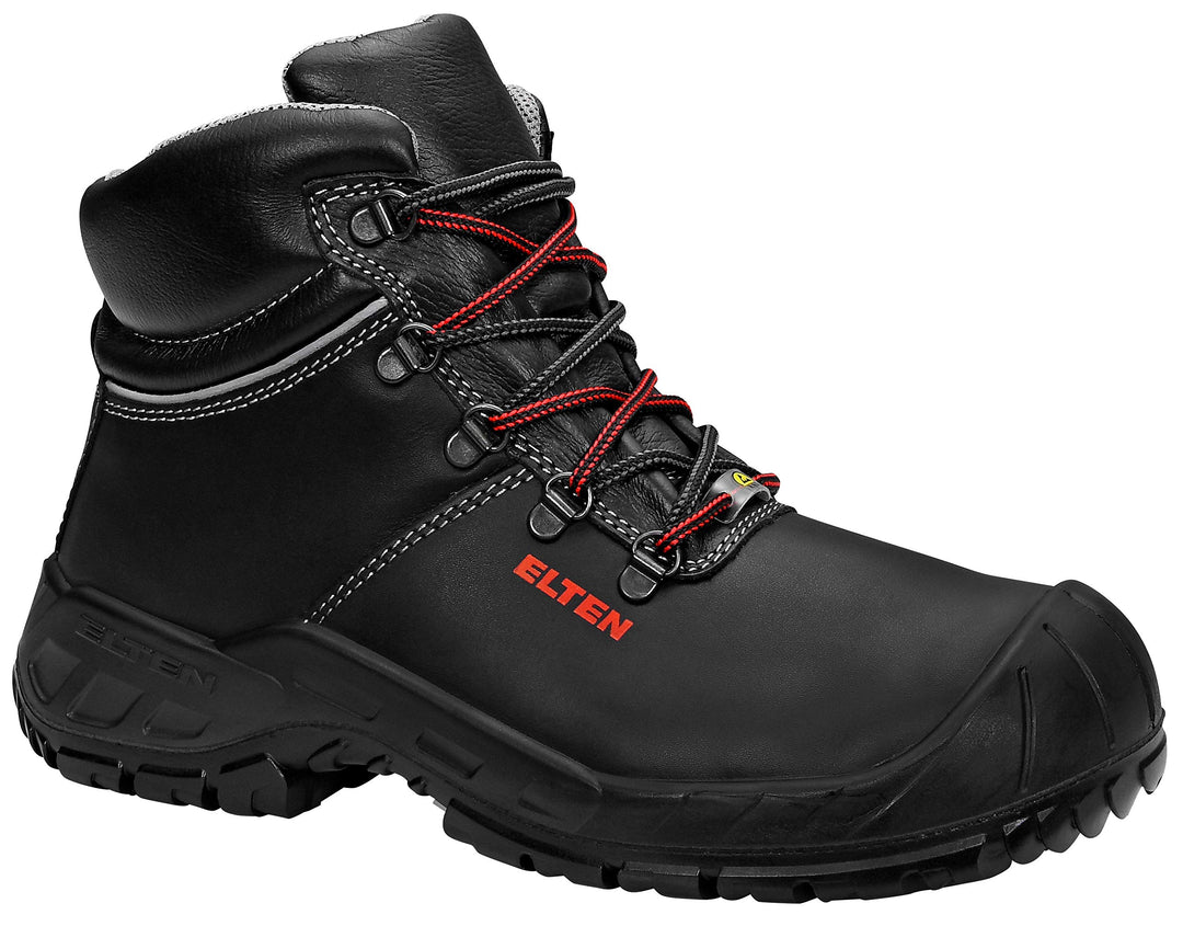 ELTEN Sicherheitsschuhe LAURENZO Rubber Mid ESD S3, Herren, Leder, Stahlkappe, leicht, robust, Schwa