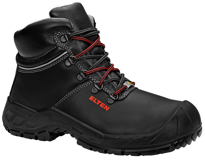 ELTEN Sicherheitsschuhe LAURENZO Rubber Mid ESD S3, Herren, Leder, Stahlkappe, leicht, robust, Schwa