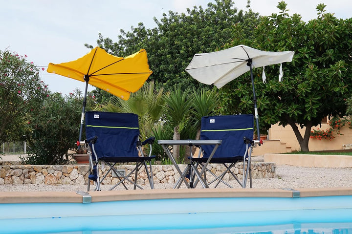 Mit Fächerschirm WEIS + GELB - Camping Reise -Set Holly&